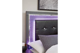 Lodanna Gray Queen LED Upholstered Panel Bed by Ashley at Eve Furniture