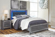 Lodanna Gray Queen LED Upholstered Platform Bed by Ashley at Eve Furniture