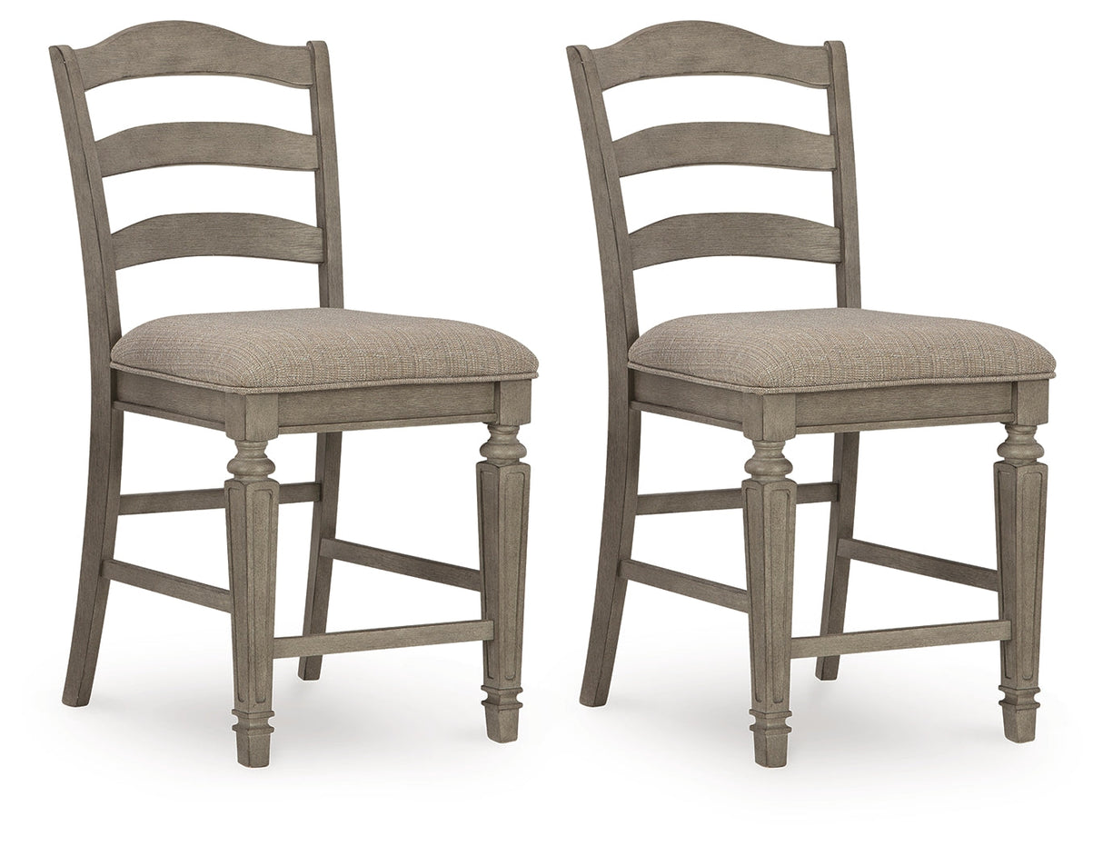 Lodenbay Antique Gray Counter Height Barstool, Set of 2