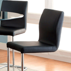 Lodia Black/Chrome Counter Ht. Chair, Set of 2 by Furniture of America at Eve Furniture