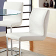Lodia White/Chrome Counter Ht. Chair, Set of 2 by Furniture of America at Eve Furniture