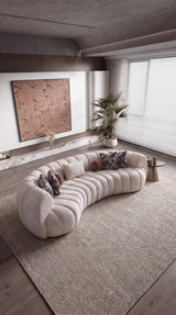 Loft Ivory Curved Sofa 97” by Mobella at Eve Furniture