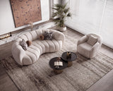 Loft Ivory Curved Living Room Set by Mobella at Eve Furniture
