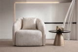 Loft Ivory Curved Accent Chair by Mobella at Eve Furniture
