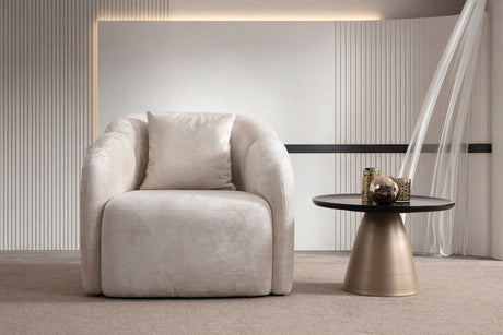 Loft Ivory Curved Accent Chair by Mobella at Eve Furniture