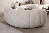 Loft Ivory Curved Loveseat 86" by Mobella at Eve Furniture