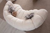 Loft Ivory Curved Loveseat 86" by Mobella at Eve Furniture