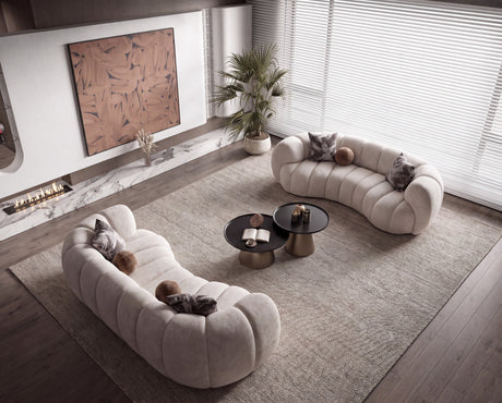 Loft Ivory Curved Living Room Set by Mobella at Eve Furniture
