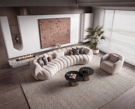 Loft Ivory Curved Living Room Set by Mobella at Eve Furniture