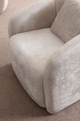 Loft Ivory Curved Accent Chair by Mobella at Eve Furniture