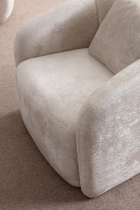 Loft Ivory Curved Accent Chair by Mobella at Eve Furniture
