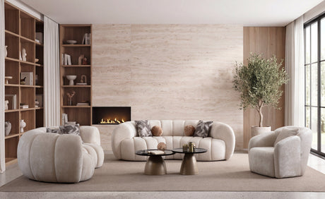 Loft Ivory Curved Living Room Set by Mobella at Eve Furniture