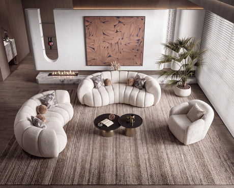 Loft Ivory Curved Living Room Set by Mobella at Eve Furniture