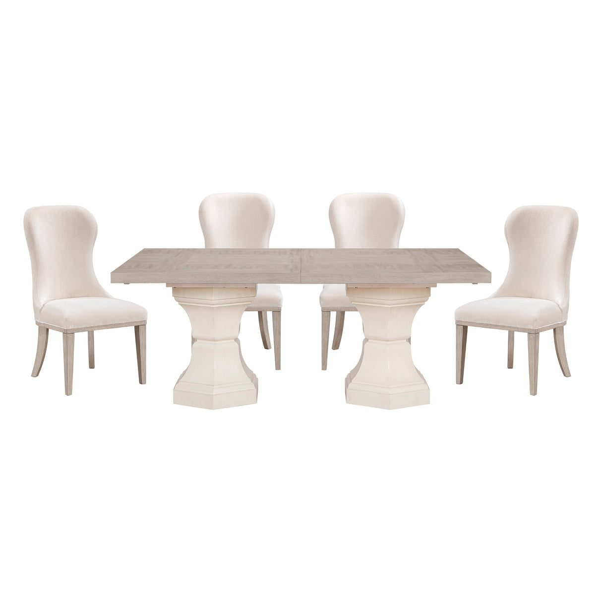 Lofton Light Gray/Ivory Extendable Dining Set by Homelegance at Eve Furniture