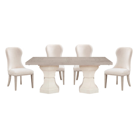 Lofton Light Gray/Ivory Extendable Dining Set by Homelegance at Eve Furniture