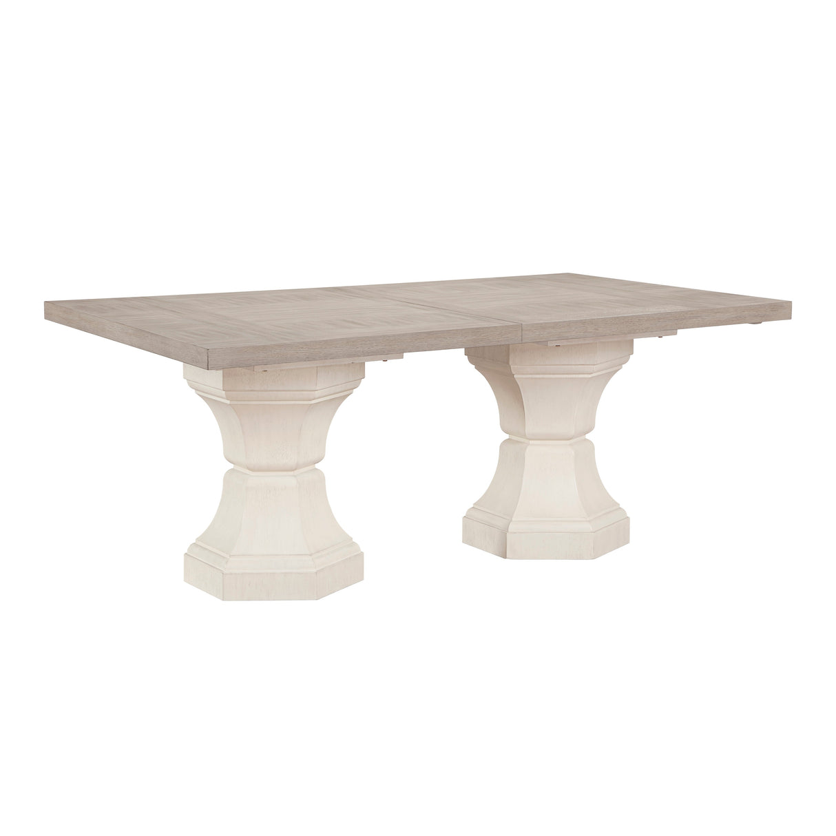 Lofton Light Gray/White Extendable Dining Table by Homelegance at Eve Furniture