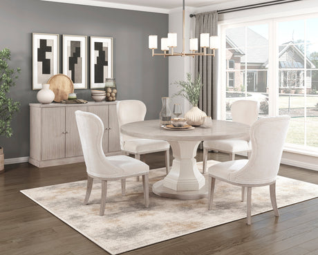 Lofton Light Gray/White Round Dining Table by Homelegance at Eve Furniture