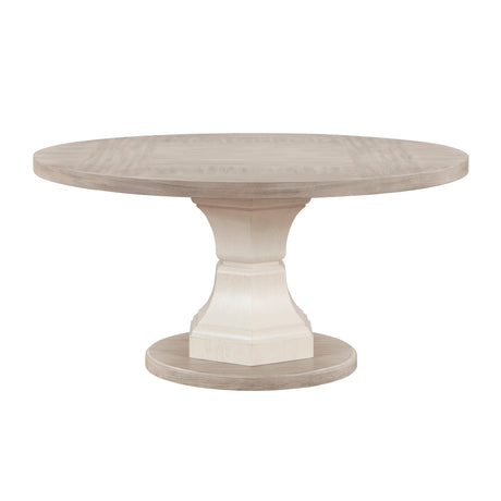 Lofton Light Gray/White Round Dining Table by Homelegance at Eve Furniture