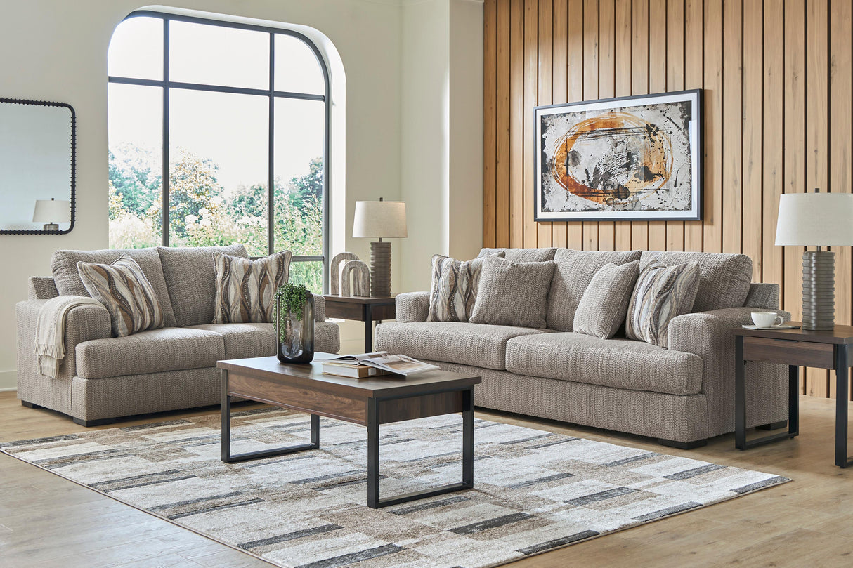 Lofwood Fossil Sofa and Loveseat by Ashley at Eve Furniture