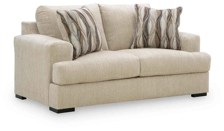Lofwood Oatmeal Sofa and Loveseat by Ashley at Eve Furniture