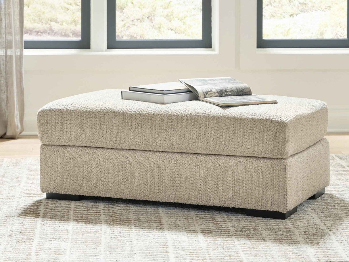 Lofwood Oatmeal Ottoman by Ashley at Eve Furniture