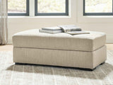 Lofwood Oatmeal Ottoman by Ashley at Eve Furniture