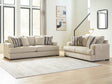 Lofwood Oatmeal Sofa and Loveseat by Ashley at Eve Furniture