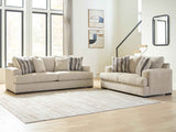 Lofwood Oatmeal Sofa and Loveseat by Ashley at Eve Furniture