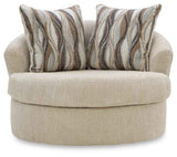 Lofwood Oatmeal Swivel Accent Chair by Ashley at Eve Furniture