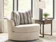 Lofwood Oatmeal Swivel Accent Chair by Ashley at Eve Furniture