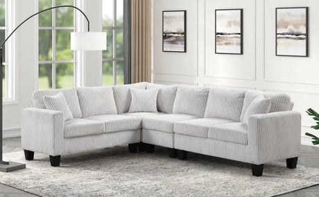 Logan Beige Cord Fabric Reversible Sectional by Happy Homes at Eve Furniture