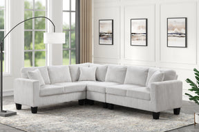 Logan Beige Cord Fabric Reversible Sectional by Happy Homes at Eve Furniture
