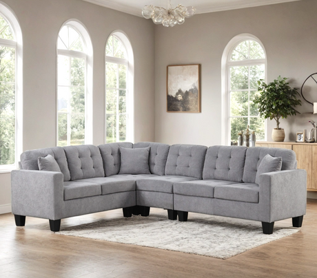 Logan Gray Performance Fabric Reversible Sectional by Happy Homes at Eve Furniture