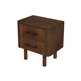 Logan Mid Century Modern Walnut Nightstand Bed Side Tables With 2 Drawers by Ashcroft Furniture at Eve Furniture