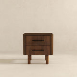 Logan Mid Century Modern Walnut Nightstand Bed Side Tables With 2 Drawers by Ashcroft Furniture at Eve Furniture