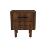 Logan Mid Century Modern Walnut Nightstand Bed Side Tables With 2 Drawers by Ashcroft Furniture at Eve Furniture
