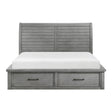 Logandale Antique Gray King Sleigh Storage Platform Bed by Homelegance at Eve Furniture