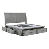Logandale Antique Gray King Sleigh Storage Platform Bed by Homelegance at Eve Furniture