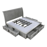 Logandale Antique Gray King Sleigh Storage Platform Bed by Homelegance at Eve Furniture