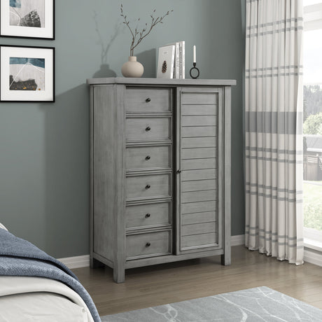 Logandale Antique Gray Wardrobe Chest by Homelegance at Eve Furniture