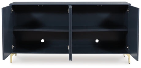 Loirwick Dark Blue Accent Cabinet by Ashley at Eve Furniture