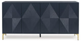 Loirwick Dark Blue Accent Cabinet by Ashley at Eve Furniture