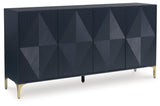 Loirwick Dark Blue Accent Cabinet by Ashley at Eve Furniture