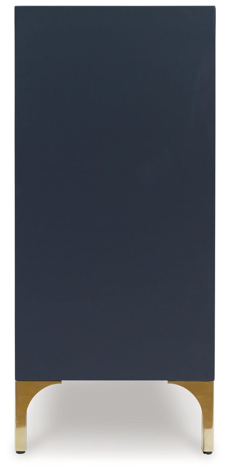 Loirwick Dark Blue Accent Cabinet by Ashley at Eve Furniture