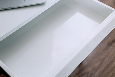 Loke White/Chrome Desk by Furniture of America at Eve Furniture