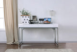 Loke White/Chrome Desk by Furniture of America at Eve Furniture