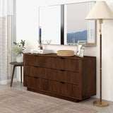 Lola Mid Century Modern Walnut Dresser With 6 Drawers by Ashcroft Furniture at Eve Furniture