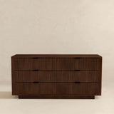 Lola Mid Century Modern Walnut Dresser With 6 Drawers by Ashcroft Furniture at Eve Furniture