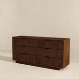 Lola Mid Century Modern Walnut Dresser With 6 Drawers by Ashcroft Furniture at Eve Furniture