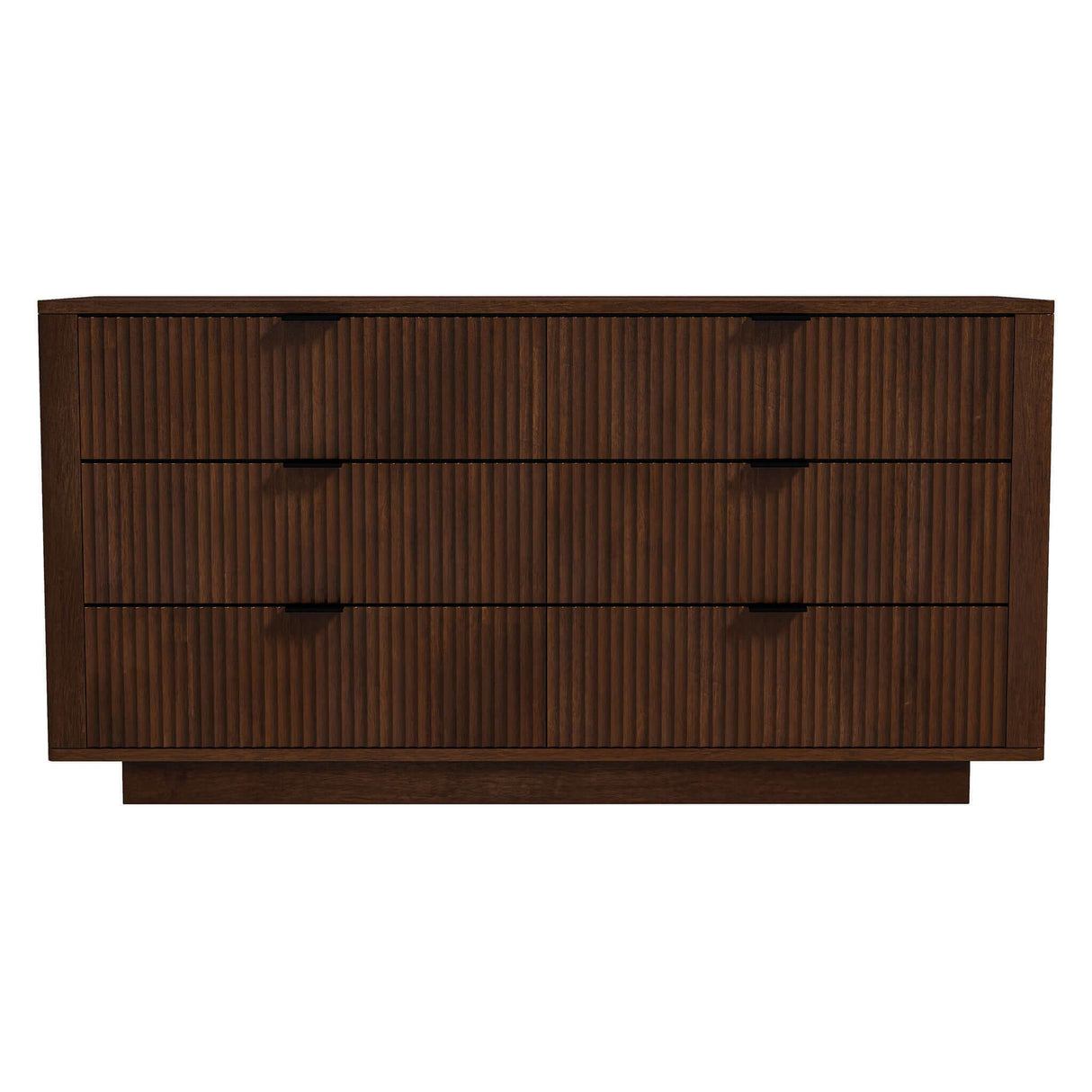 Lola Mid Century Modern Walnut Dresser With 6 Drawers by Ashcroft Furniture at Eve Furniture